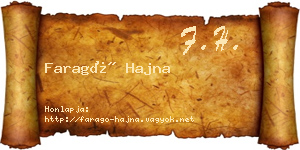 Faragó Hajna névjegykártya